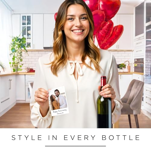 Personalized Wine Bottle Labels, Custom Sticker Image and Text For Wedding, Save the Date Surveniel Decor Sticker, 3.75 x 5.25 Inch, Weather Resistant, Made in USA My Sign Center