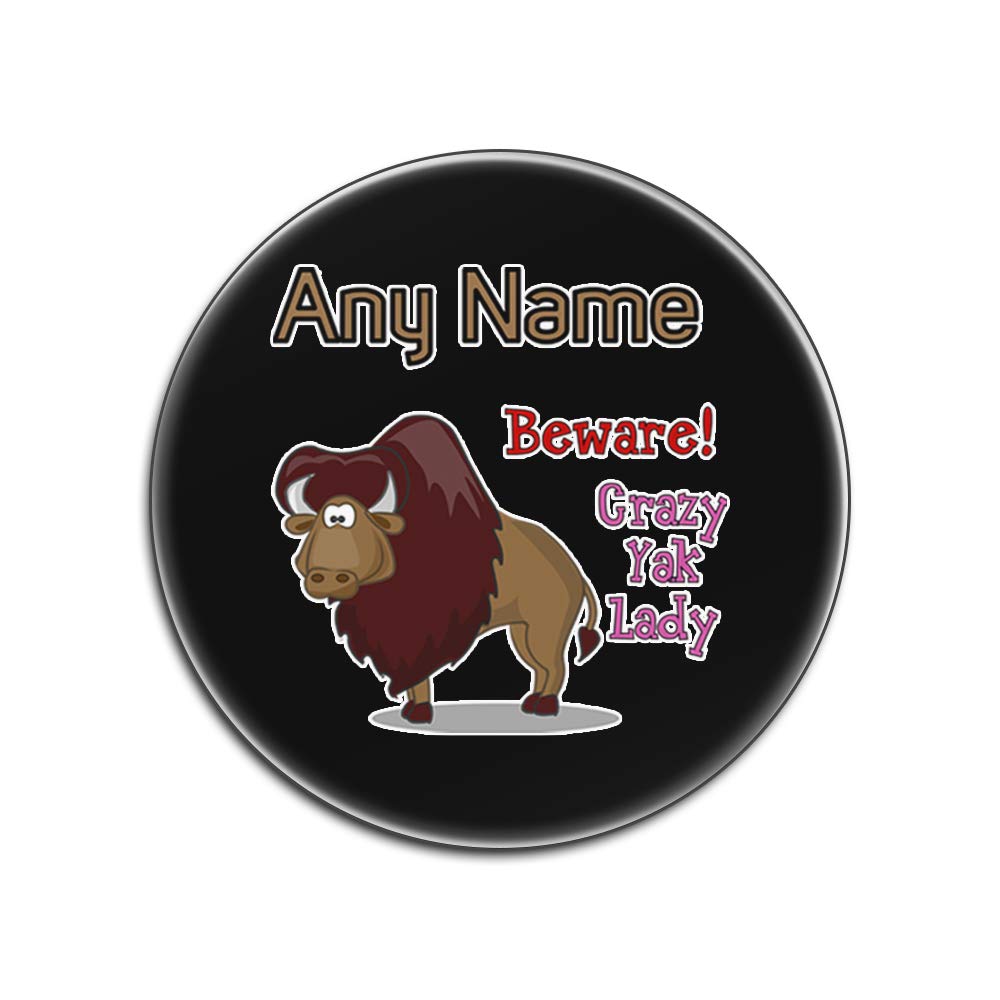 Sous-verres Crazy Yak Lady personnalisables le cadeau idéal en lot de 4 ronds noirs