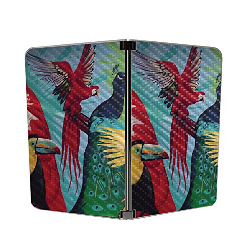 Image of MightySkins Carbon Fiber Skin for Microsoft Surface Duo - Parrot Paradise | Protective, Durable Textured Carbon Fiber Finish | Easy to Apply | Made in The USA