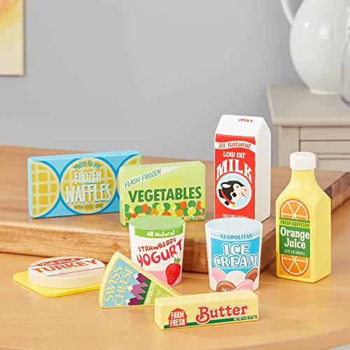 Melissa & Doug Fridge Food Wooden Play Food Set (9 Pcs) - Pretend Play Kitchen Accessories, Play Food Sets For Kids Kitchen, Wooden Play Grocery Sets For Kids Ages 3+ #TOP4