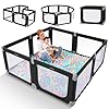 Foldable baby playpen kidirect large foldable playpen for babies and toddlers adjustable shape and size baby playpen foldable with gate safety for indoor outdoor baby play yards black7169  urban country home decor