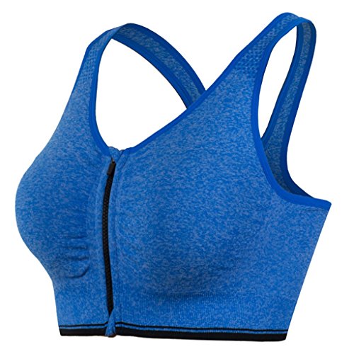 Image of Hiking Gril Women's Zip Front Sports Bra Wireless Post-Surgery Yoga Bras