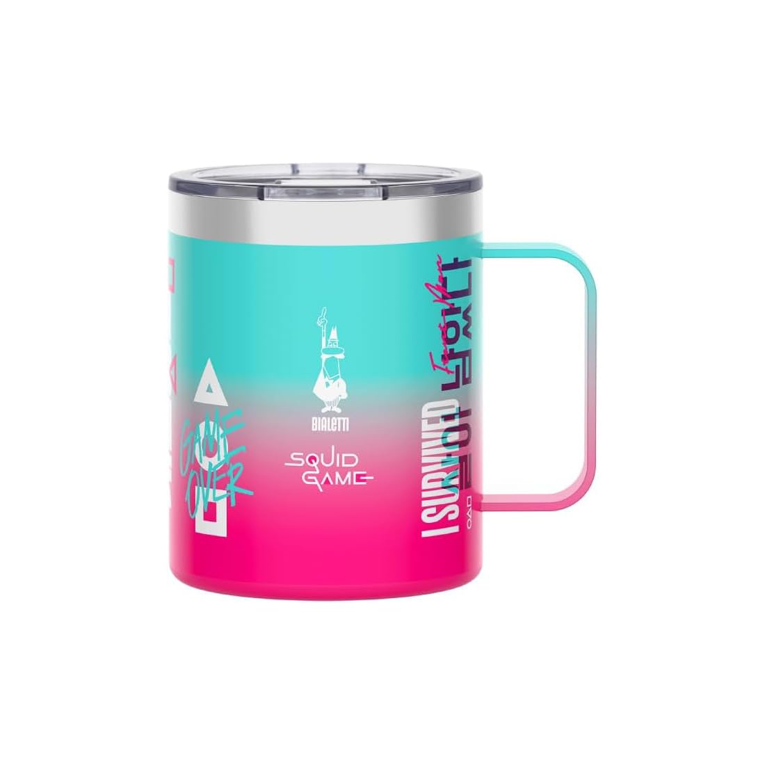 Bialetti Rostfrei Edelstahl Camp Mug Squid Game©, 420Ml, Edelstahl, Doppelwandig