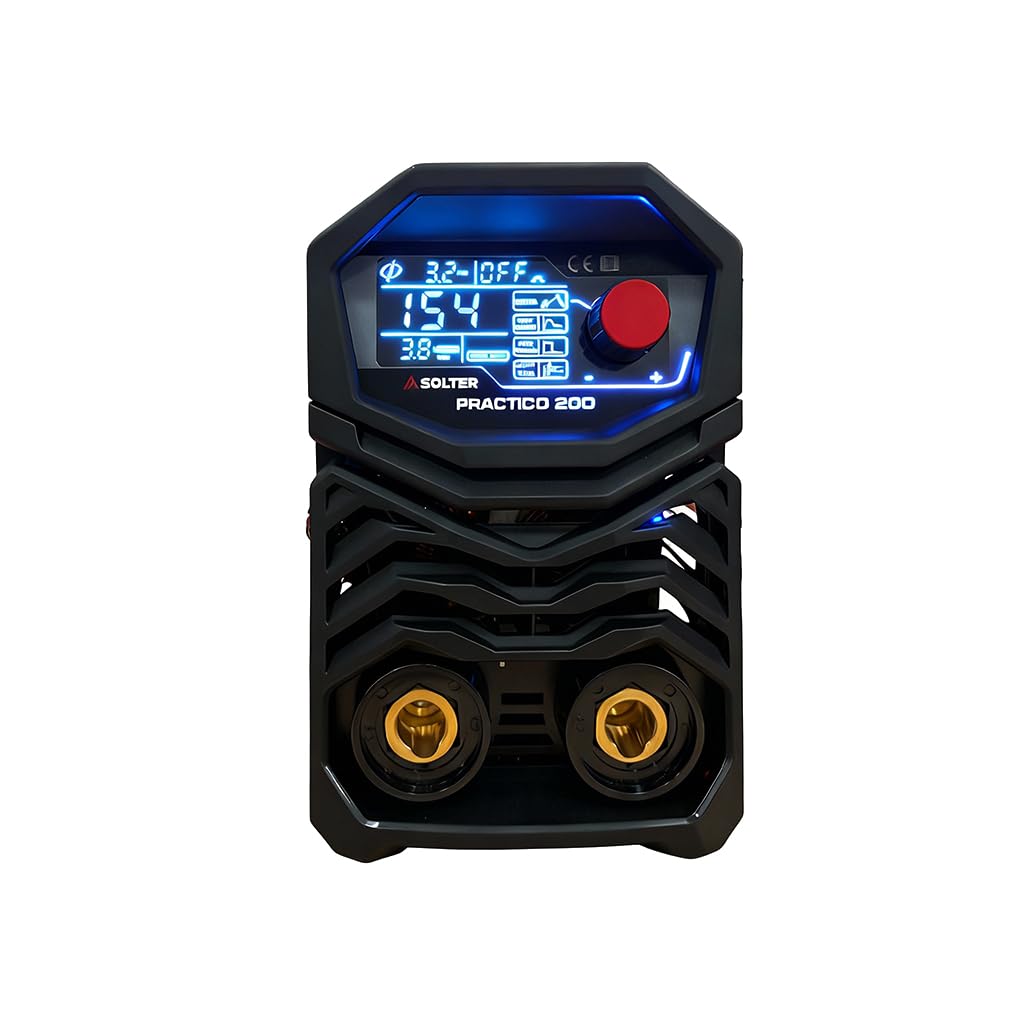 Solter PRACTICO 200 LD – Inverter de Soldadura Profesional MMA/LIFT TIG 200A | Función Pulsada | 230V | Electrodos Ø2,5-4mm | Compacto, Seguro y Potente | Ciclo 30% a 200A