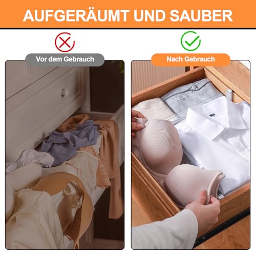ZYNERY 10 Stück Transparente Schubladentrenner Verstellbar Kunststoff Schubladenteiler Durchsichtig Adjustable Drawer Dividers Schubladeneinsätze Flexible Trenner für Schubladen Kommode Kleiderschrank