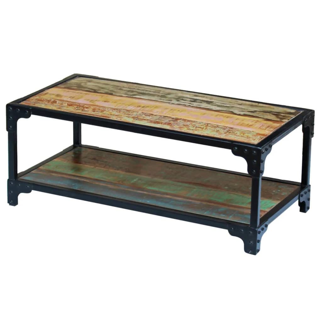 Mesa de café de madera maciza envejecida, mesa de salón, mesas de salón, mesas de café, de salón para un ambiente acogedor