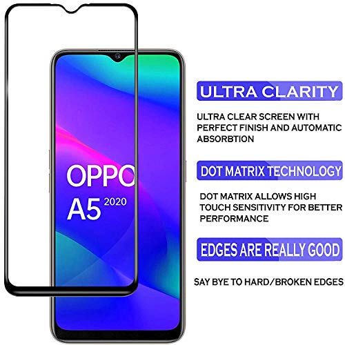 Image of DD SON Tempered Glass Screen Protector Compatible for Oppo A9 2020 / A5 2020 (11D) with Edge to Edge Coverage and Easy Installation kit,Black