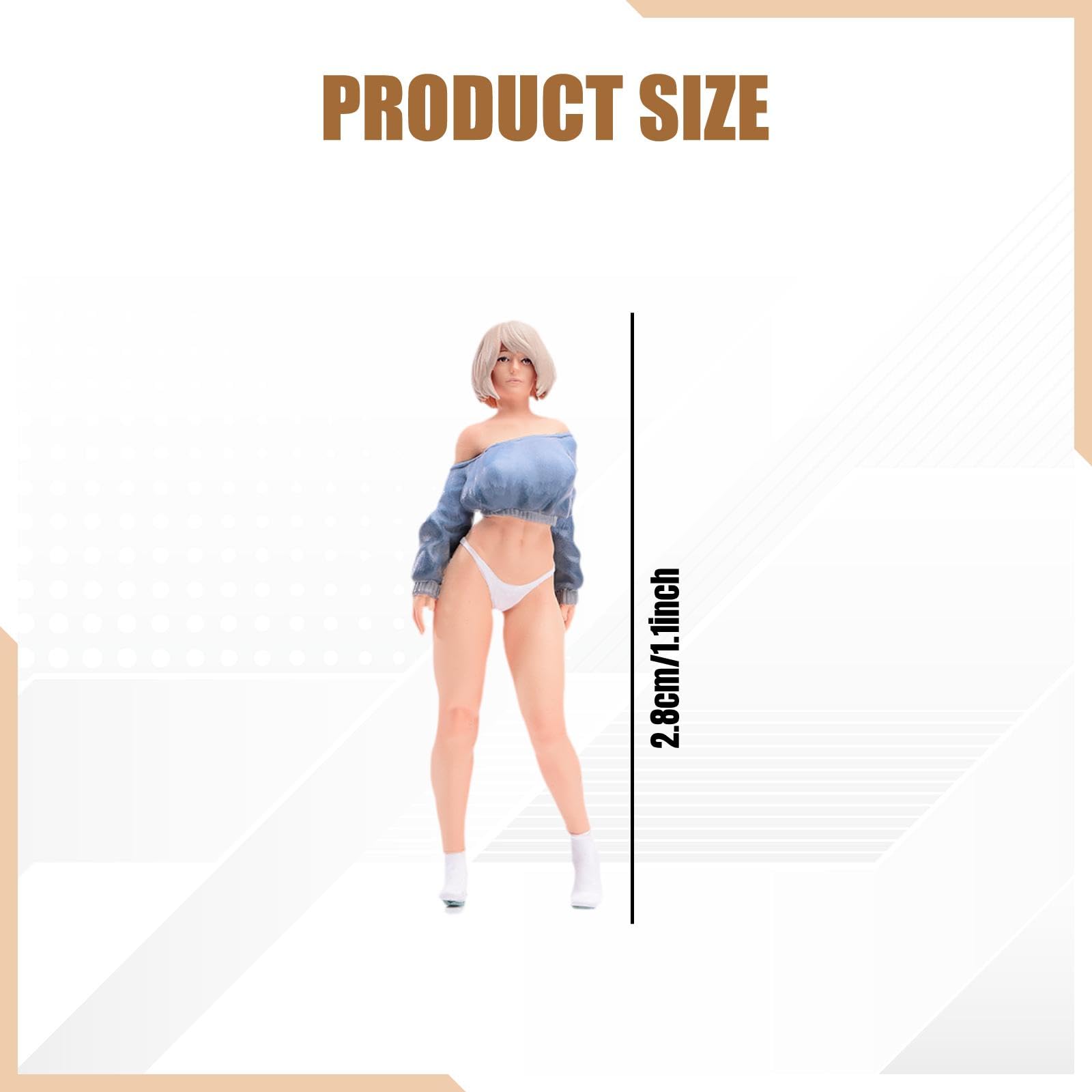 Miniatura Figura Donna Modelli Scena Diorama Accessori Bambola Casa Decorazione Oggetti Collezionismo Micro Paesaggio in Resina Dipinta