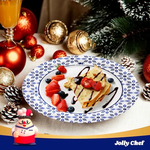 image for JOLLY CHEF 8.37 inch Disposable Paper Plates 140 Count Soak Proof, Cut