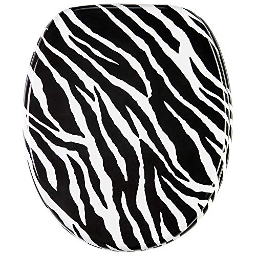 Sanilo Soft Close Toilet Seat, Wide Choice of New Toilet Seats, Stable Hinges, Easy to Mount (Zebra)