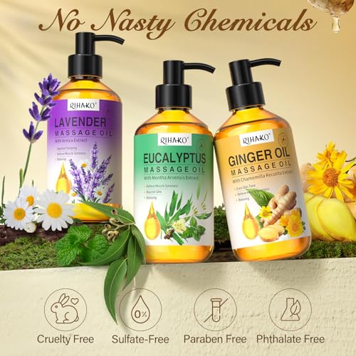 Rihako 3 Pack Massage Oil For Massage Therapy,Ginger Lymphatic Drainage thumb #8