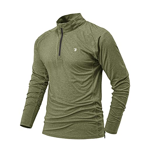 Rdruko Men's 1/4 Zip Long Sleeve Tops Regular Fit Casual Sweatshirts Quick Dry Sport Gym Running T Shirt Work Lounge Wear - Image 3