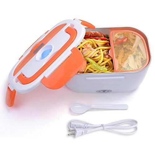 Yescom 1.5L Portable Electric Lunch Box Car Food Warmer Heater Spoon and 2