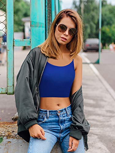 Image of SATINIOR 6 Pack Women Crop Tops Cropped Tank Top Bundle Sleeveless Spaghetti Strap for Sports Yoga