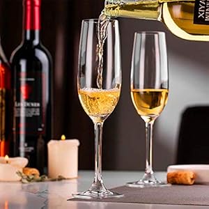 PrimeWorld Luxury Crystaline Touch Champagne Flute Wine Glass Set 230 ml Set of 2 pcs