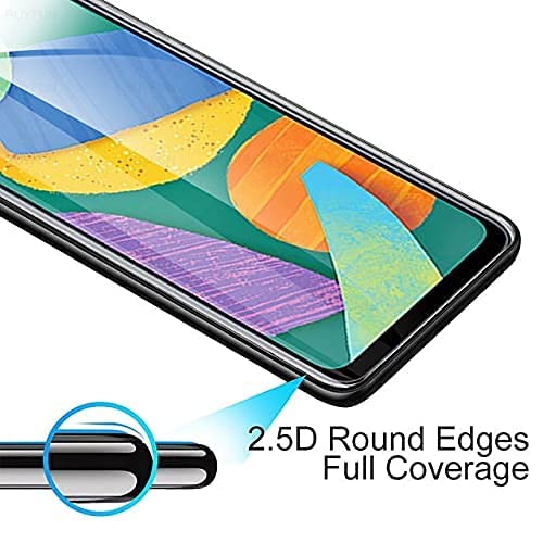 Image of Screen Protector for Samsung Galaxy F52 5G (Black) Tempered Glass Edge-to-Edge 6D Screen Guard With Installation Kit
