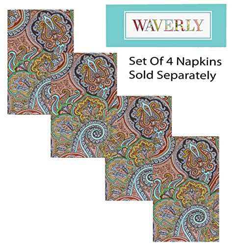 Waverly Paddock Paisley Fabric Tablecloth - Opulent Earth Tone Swirling Paisley Stain And Wrinkle Resistant Tablecloth, 60” X 84” Oval #TOP3