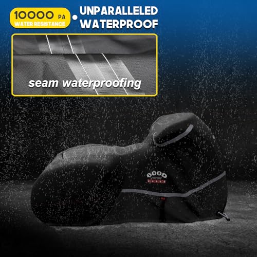 Image of Motorcycle Cover 600D Waterproof for Touring Models Harley Davidson Road King,Road Glide,Street Glide, Electra Glide,Low Rider-ST Indoor & Outdoor Storage Black