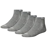[page_title]-PUMA unisex Cushioned Quarter Socken 4er Pack, Größe:43-46;Farbe:middle grey melange