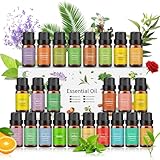 Ätherische Öle Set 24 x 10 ml, 100% Naturrein Aroma Duftöl Rosmarin, Weihrauch, Ylang-Ylang, Bergamotte, Patchouli, Eukalyptus etc Essential Oils für Diffuser, Seife, Kerzen, Luftbefeuchter, SPA