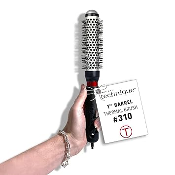 Cricket Technique Thermal Hair Brush #310 1 for Curling, and Styling Heat-Retaining Barrel with Anti-Static Tourmaline Bristles, Round Thermal Brush, Ideal for All Hair Types