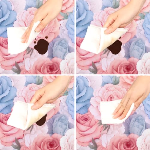 Rose Round Fitted Tablecloth with Elastic Edge Circle Table Cover by YoYoYuchong - Used condition - Image 3
