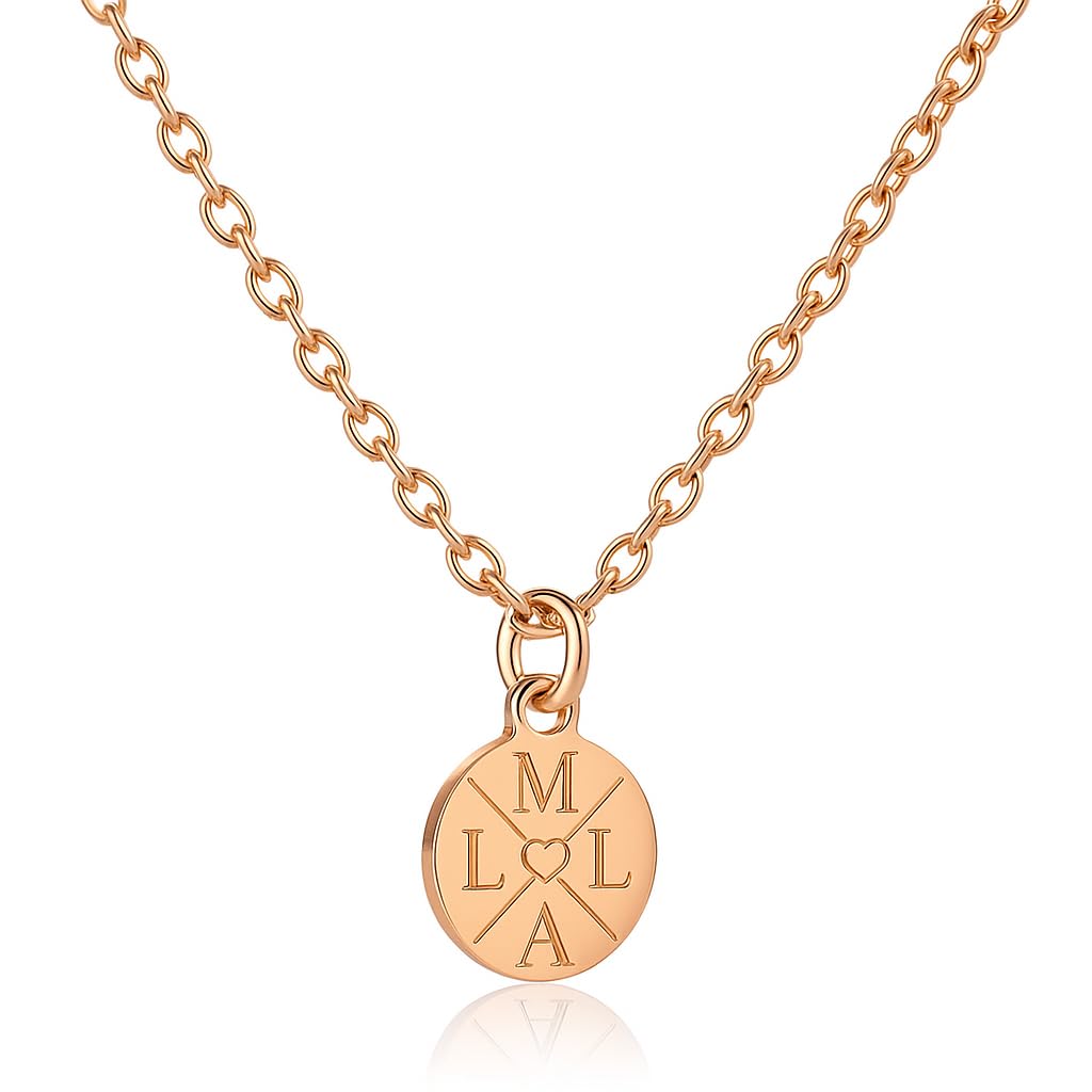 Personalisierte Kette mit Gravur als Geschenk für Frauen | zur Geburt | zur Hochzeit | für die Freundin | für Mama (Rosé)