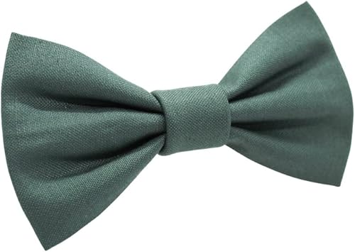 Miniatura 6 de Handmade Pre-Tied Clip on Bow Tie for Baby to Young Boy (Small, Woven Taupe)