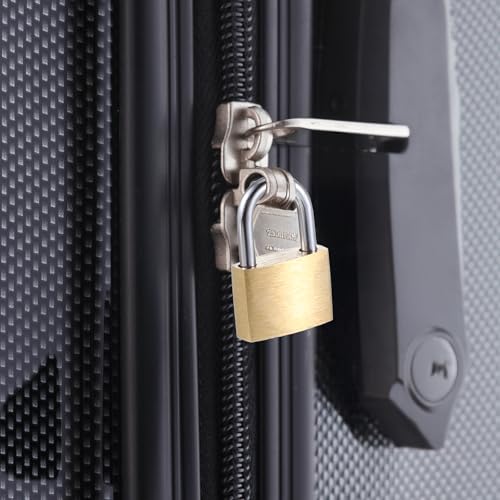 Image of 6 Pcs Luggage Locks with Keys, Solid Brass Keyed Padlock Suitcase Locks Gym Locker Lock with Key Storage Pad Lock for Locker Gym Gate Outdoor Indoor Use
