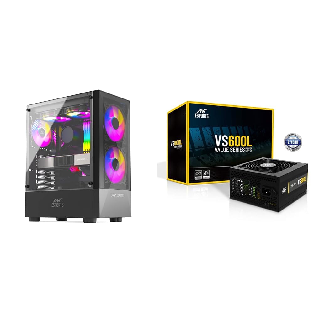 Ant Esports ICE-100 Mid-Tower Computer Case/Gaming Cabinet - Black | Supports ATX, Micro-ATX, Mini-I (B0C6LPYBSL) Amazon Price History, Amazon Price Tracker