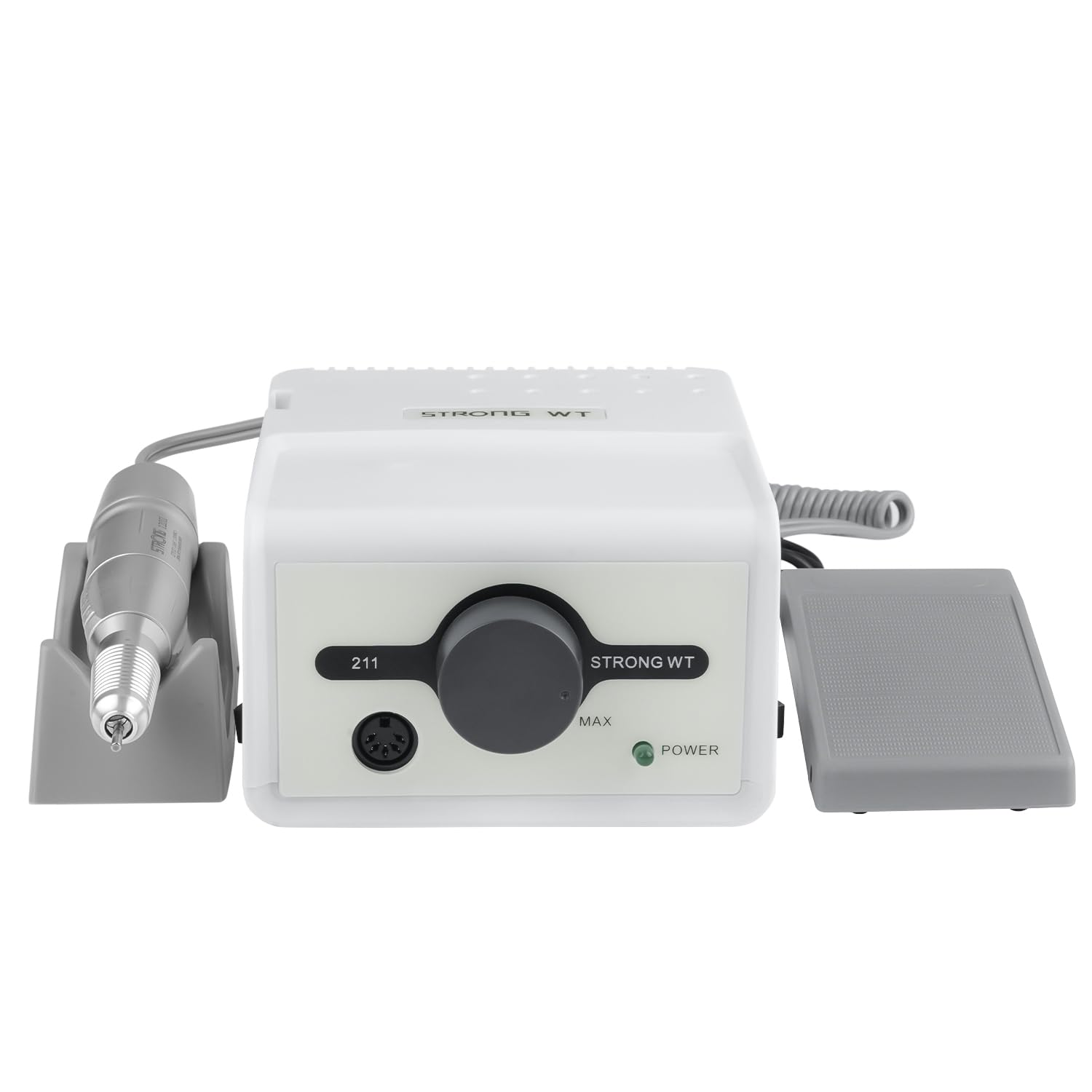 65W fuerte Max 211 taladro de uñas eléctrico para uñas acrílicas 35000RPM 120 herramientas de manicura plata equipo de laboratorio