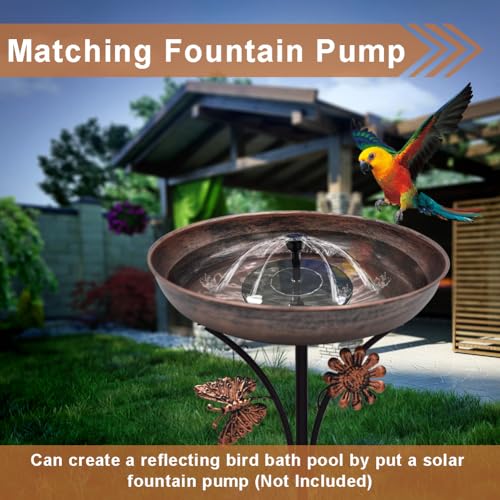 image for OUISJYER Metal Bird Baths for Outdoors, Birdbath & Birdfeeder with Met