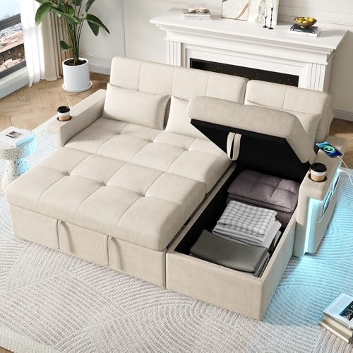 Yihomfy Canapé d'angle Convertible canape lit, canape Dangle Convertible avec Fonction Couchage,...