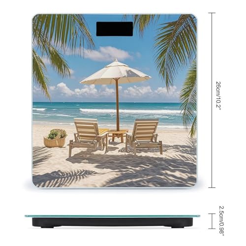 Balanza Digital para Baño Tema Playa con Plataforma Amplia miniatura 2
