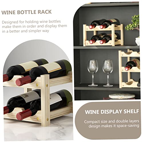 Soporte para botellas de vino de madera compacto para hogar miniatura 6