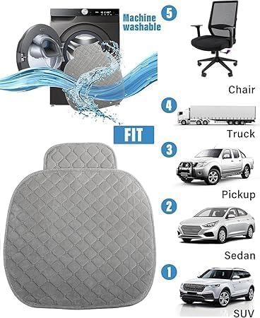 Image of Premium Quilted Car Seat Cushion with Storage Pocket, Non-Slip Breathable Seat Protector, Universal Fit Soft Comfortable Seat Pad for Driver & Passenger, Ideal for Long Drives & Daily Use