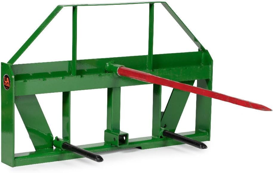 Titan Attachments UA USA Made Hay Frame Attachment, 39" Hay Spear and Stabilizers, Fits John Deere Global Euro Tractors, Rated 4,500 LB