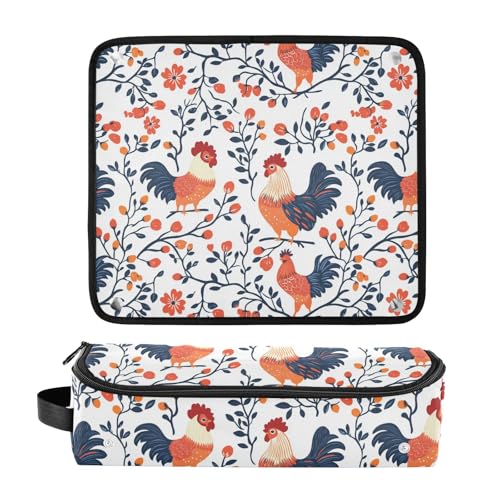 Bolsa de viaje resistente al calor para herramientas de cabello con diseño de mármol con ramas y flores - organizador portátil para planchas, rizadores y otros accesorios miniatura 3