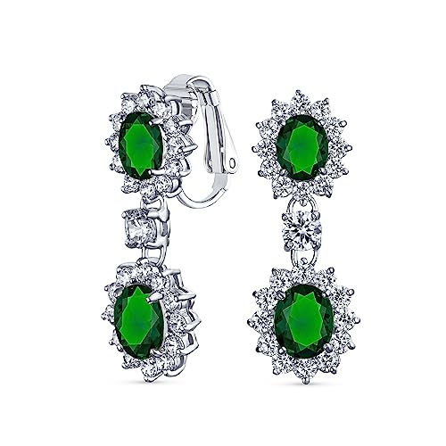 Boucles d'oreilles à clip de mariage style vintage avec couronne d'imitation de diamants