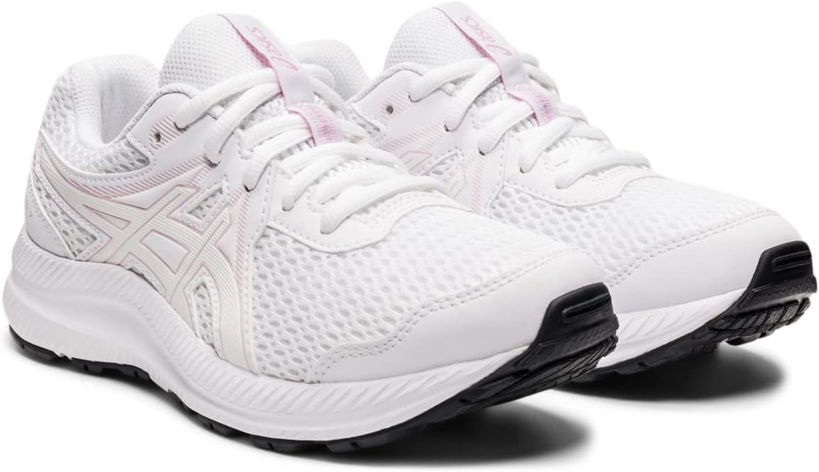 ASICS Kid's Contend 7 Grade School Running Shoes, 6, White/Barely Rose