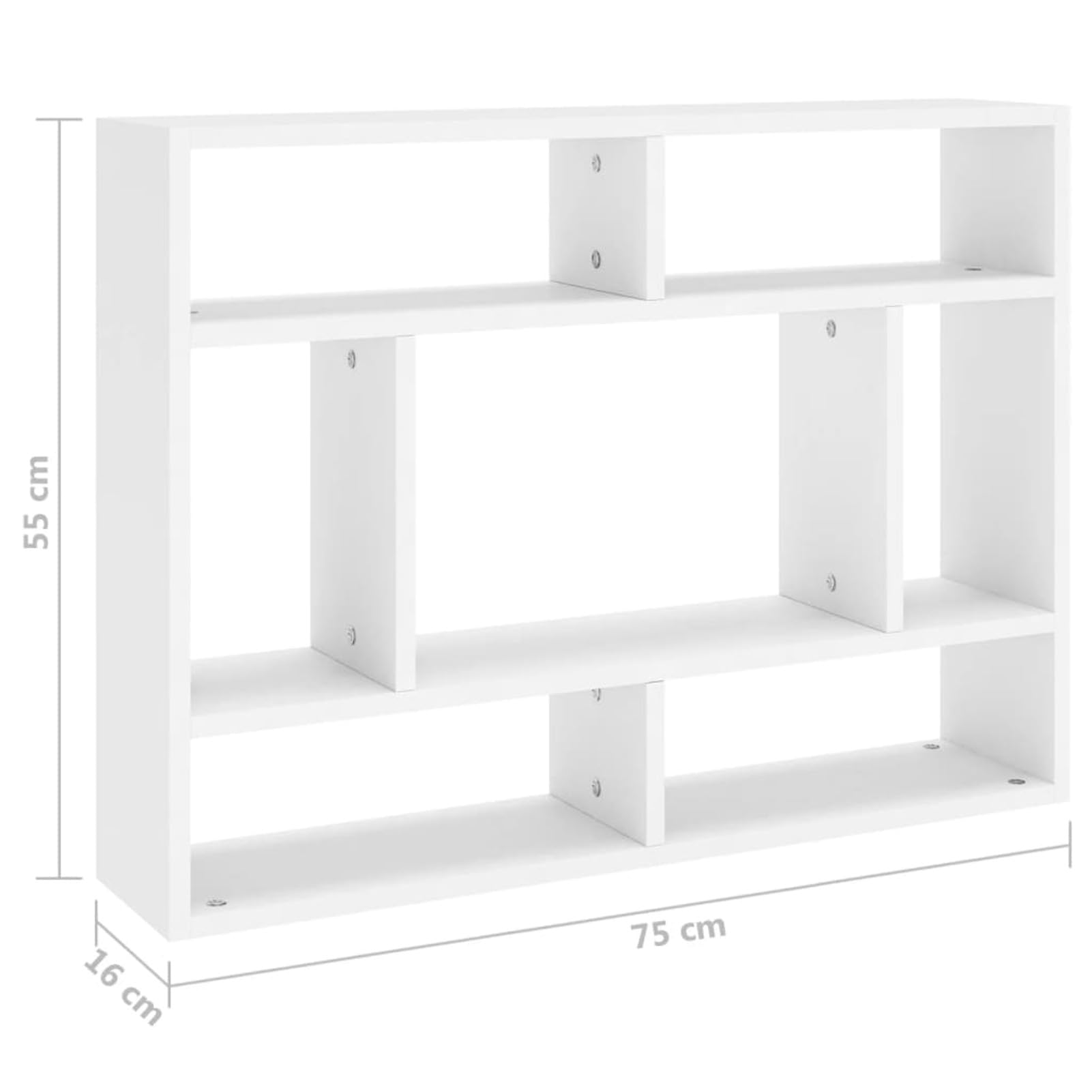 ShGaxin Estantería de Pared, Estanteria Pared, Estanteria Baño, Balda Pared, Baldas Flotantes, Estante Cocina, Baldas Cocina, aglomerado Blanco 75x16x55 cm