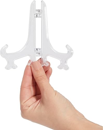 Miniatura 7 de Juvale Mini caballetes transparentes para tarjetas de lugar, plástico transparente de 4 pulgadas, paquete de 24 caballetes para fotos, soportes para