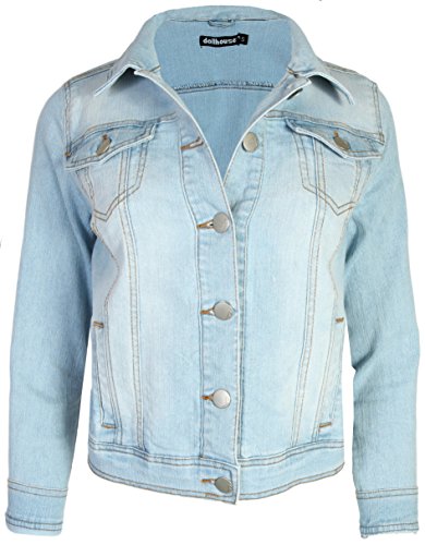 dollhouse Womens Basic Denim Jean Jacket, Size 3X, Light