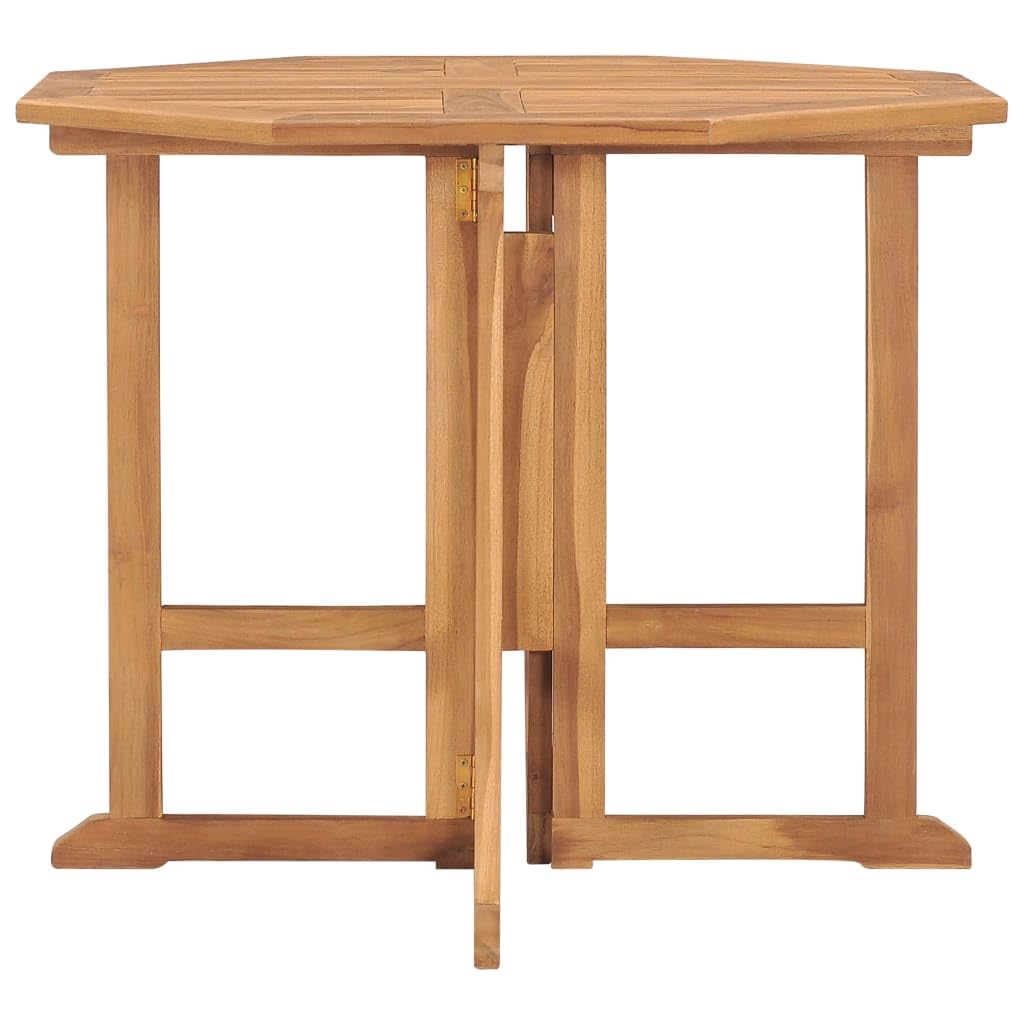 Homgoday Tavolo da pranzo pieghevole per giardino in legno di teak, 90 x 90 x 75 cm, tavolo da giardino, tavolo da pranzo da esterno, tavolo da pranzo per patio, cucina, terrazza, giardino o sala da