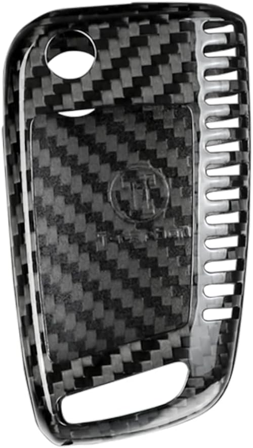 Cnonee1 1 Pc Key Shells Car Key Case Cover Carbon Fiber Silver Black For VW Polo 2016-2019 For Skoda Octavia MK3 2013-2018