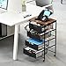 EasyPAG Rolling Storage Cart with 4 Drawers, Under Desk File Cabinet on Lockable Wheels, Moviable Hanging File Folder Organizer with Wooden Printer Stand for Home Office