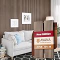 Avana Acoustic Wood Wall Panels – 47.2 X 12.6 Inch Walnut Acoustic Panels 2 PCs – Wall Panels for Interior Wall Decor for Homes, Offices, Studios – Modern Sturdy and Durable Wood Panels for Wall