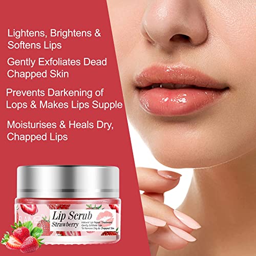 strawberry lip scrub amp repair exfoliator amp moisturizer for chapped dry and flaky lips