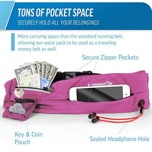 Cinto de corrida melhor pacote de cintura: pochete (ajuste rosa esportivo) comporta todos os telefon