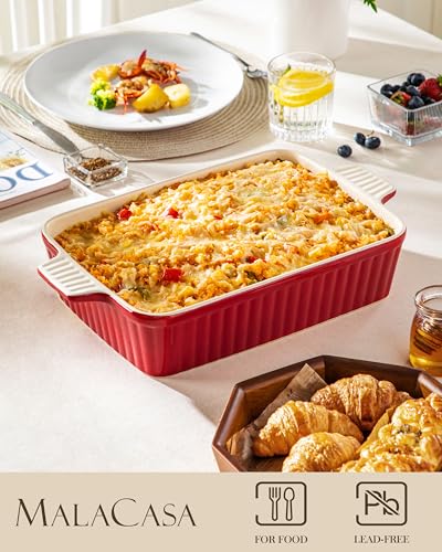 Grand plat de cuisson rectangulaire rouge 4200ml pour casseroles - 4